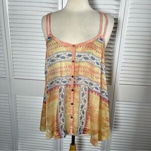 Free People Yellow and Orange Strappy Tunic